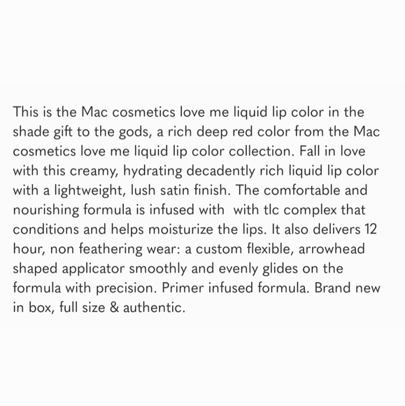 Mac Gift To The Gods Love Me Liquid Lip Color NIB - Picture 5 of 6